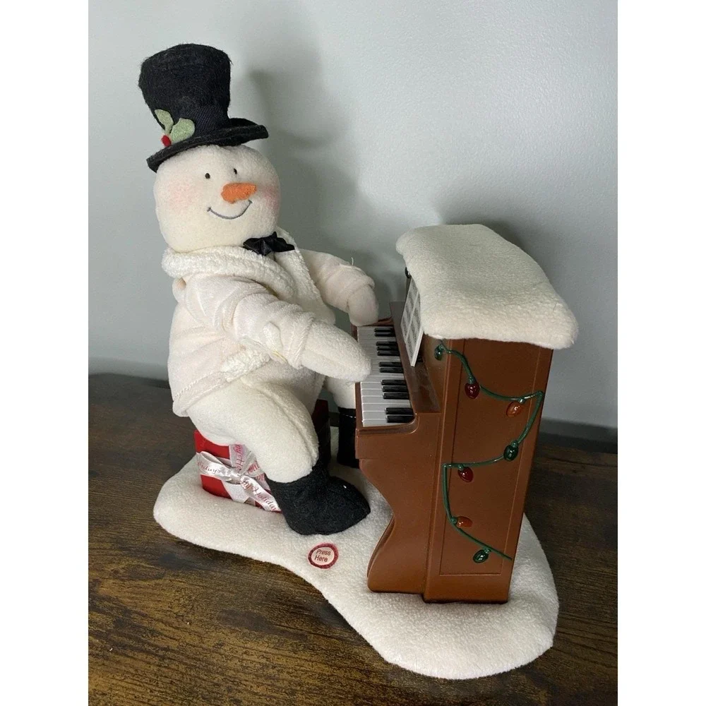 Hallmark Christmas Jingle Pals Animated Singing Piano Playing Snowman 2005 Works